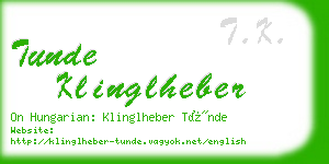 tunde klinglheber business card